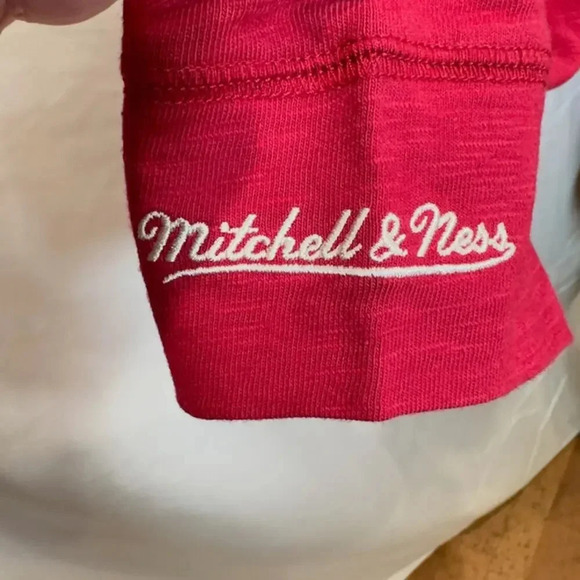 NEW Mitchell & Ness NFL Arizona Cardinals Henley Long Sleeve T-Shirt Red Mens L - Picture 5 of 9